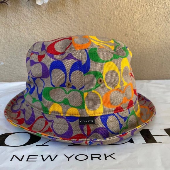 coach rainbow signature Bucket Hat C9122 - Picture 1 of 9
